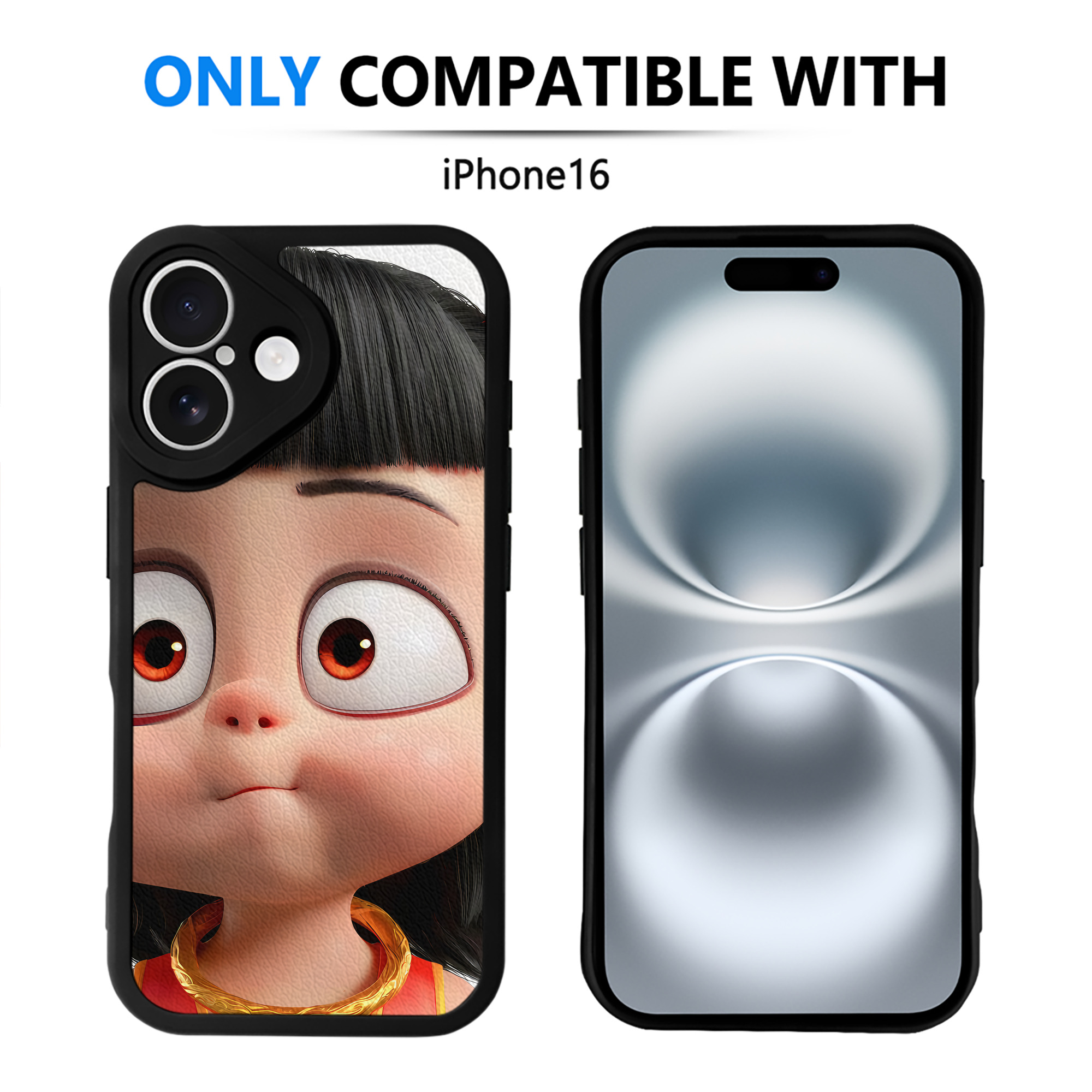 （画像用） Ne Zha 2 ナタ 魔童の大暴れ 【iPhone 16シリーズ対応】シリコンスマホケース（レザー調） 材質：シリコン